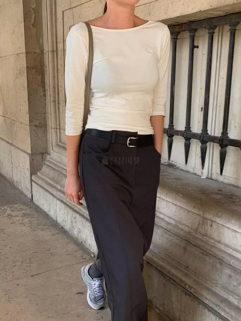 Gentlewoman - Korean Women Fashion - #womensfashion - Deep U Neck Tee - 3