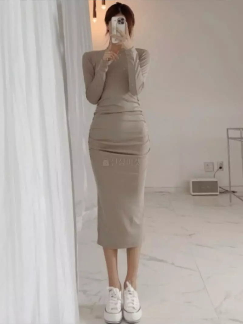 Gratia - Korean Women Fashion - #womensfashion - Jenny Shirring One-piece - 4