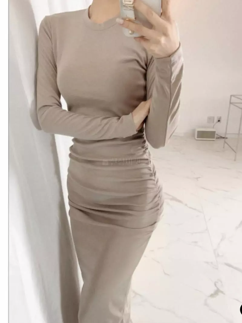 Gratia - Korean Women Fashion - #momslook - Jenny Shirring One-piece - 6