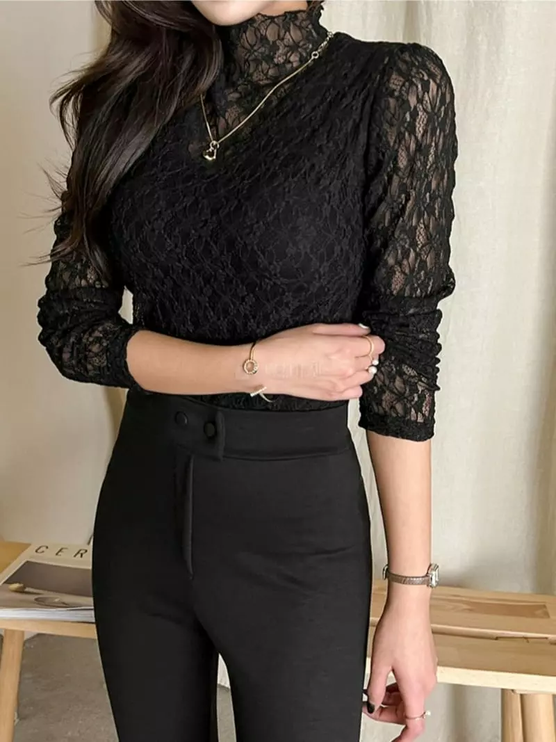 Gratia - Korean Women Fashion - #momslook - Less Turtleneck Tee - 5