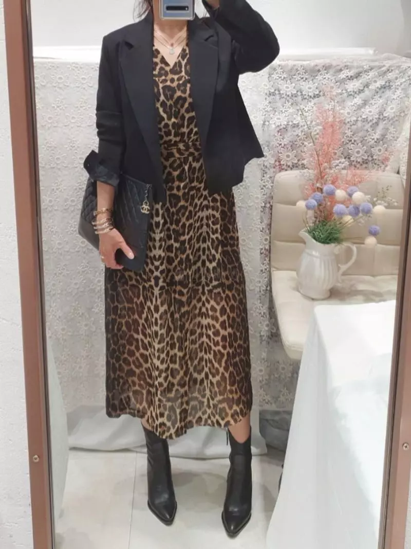 Gratia - Korean Women Fashion - #womensfashion - Leopard One-piece - 4