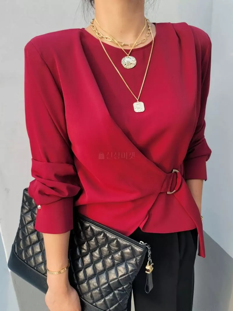 Gratia - Korean Women Fashion - #momslook - D Ring Blouse
