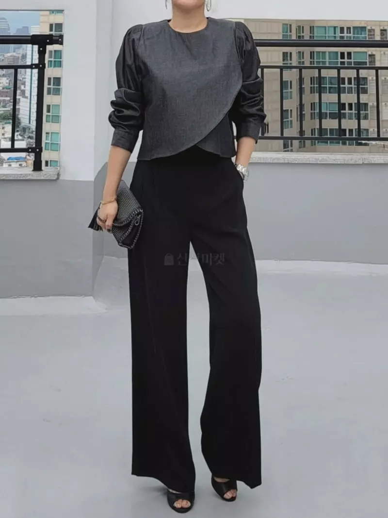 Gratia - Korean Women Fashion - #pursuepretty - Denim Tulip Blouse - 10