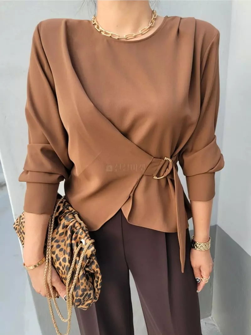 Gratia - Korean Women Fashion - #restrostyle - D Ring Blouse - 6