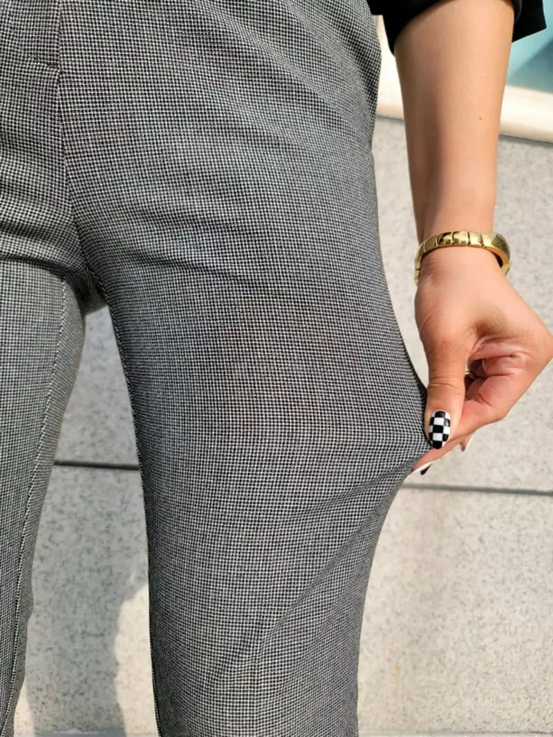 Gratia - Korean Women Fashion - #romanticstyle - Mont Check Span Pants - 9