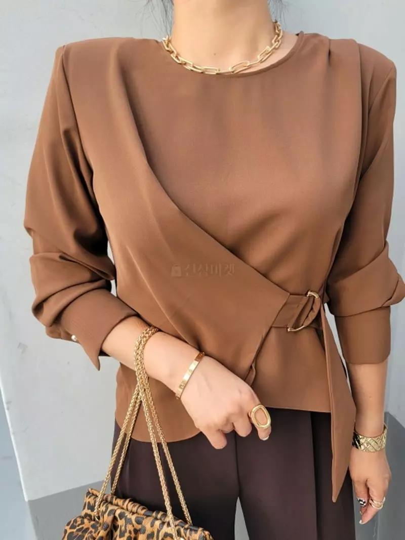 Gratia - Korean Women Fashion - #shopsmall - D Ring Blouse - 8