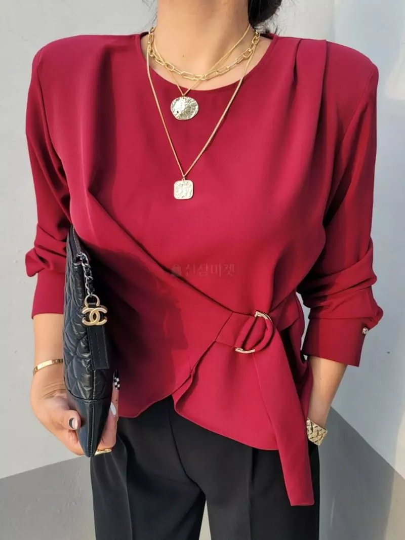 Gratia - Korean Women Fashion - #vintageinspired - D Ring Blouse - 3
