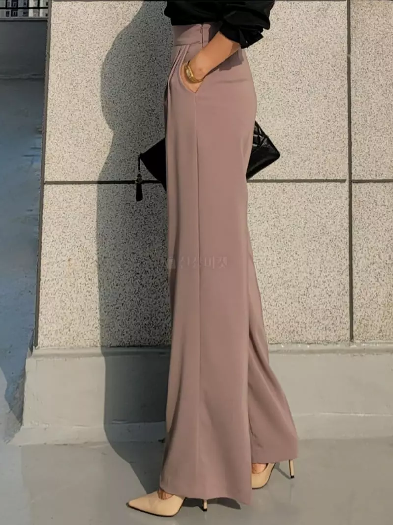Gratia - Korean Women Fashion - #vintageinspired - Labang Wide Pants - 4