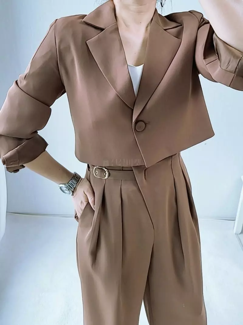 Gratia - Korean Women Fashion - #womensfashion - French Crop Jacket - 3