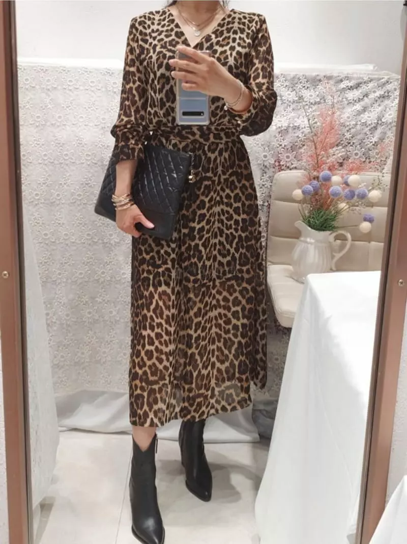 Gratia - Korean Women Fashion - #womensfashion - Leopard One-piece - 3
