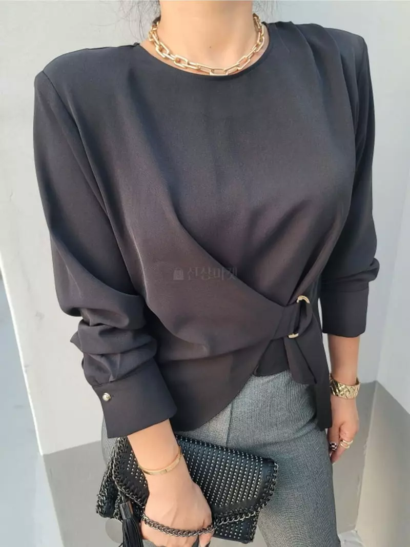 Gratia - Korean Women Fashion - #womensfashion - D Ring Blouse - 12