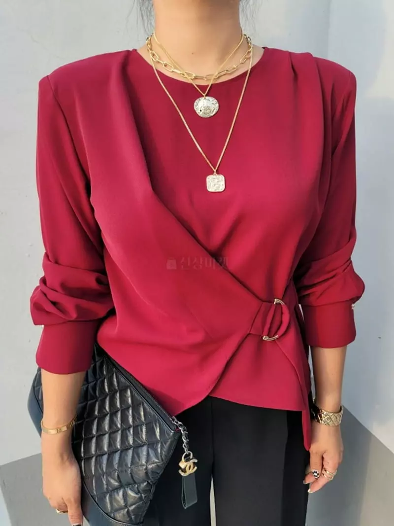 Gratia - Korean Women Fashion - #womensfashion - D Ring Blouse - 2
