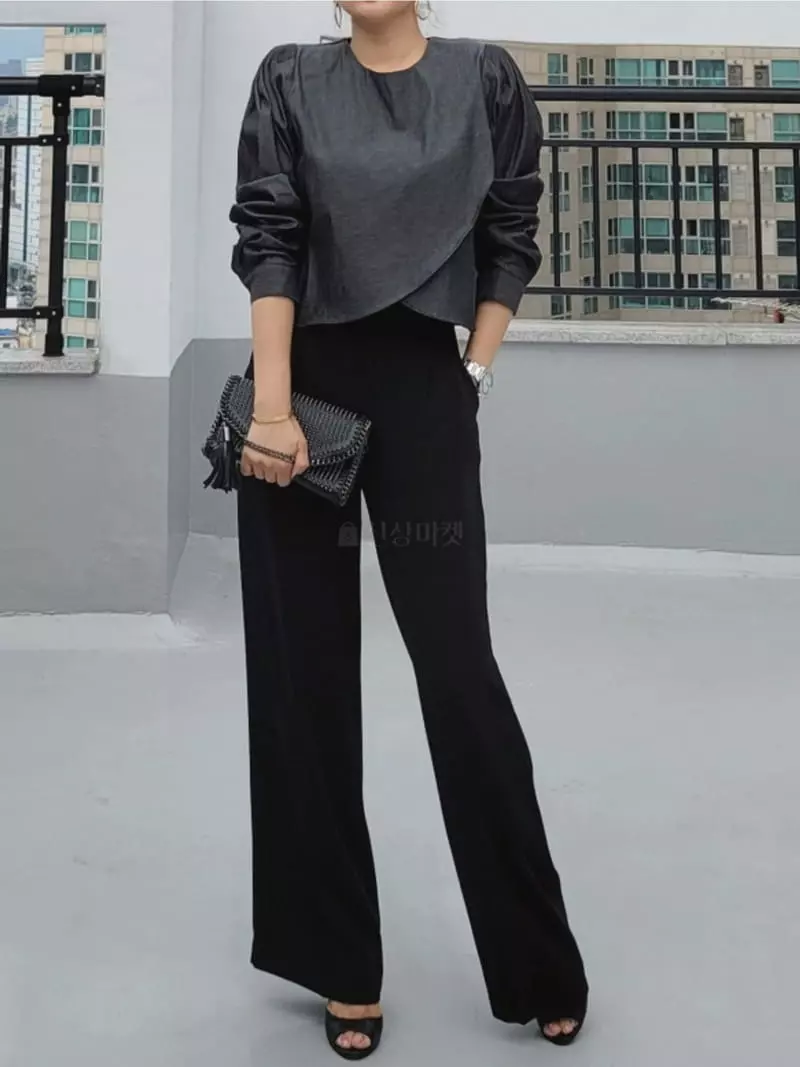 Gratia - Korean Women Fashion - #womensfashion - Denim Tulip Blouse - 11