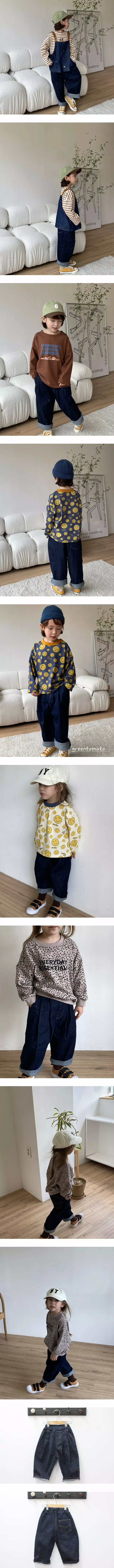 Green Tomato - Korean Children Fashion - #kidzfashiontrend - Denim wrinkle Pants