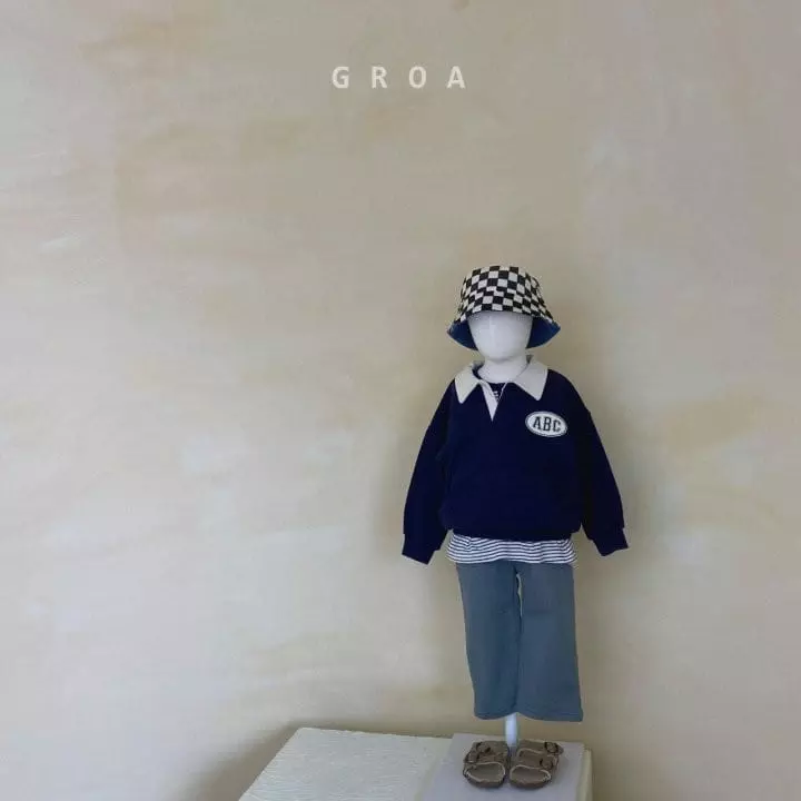 Groa - Korean Children Fashion - #childrensboutique - ABC Collar Sweatshirt - 9