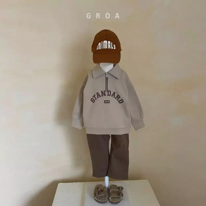 Groa - Korean Children Fashion - #designkidswear - Standard Half Zip-up Sweatshirt - 5