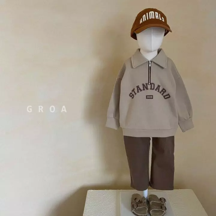 Groa - Korean Children Fashion - #discoveringself - Standard Half Zip-up Sweatshirt - 6