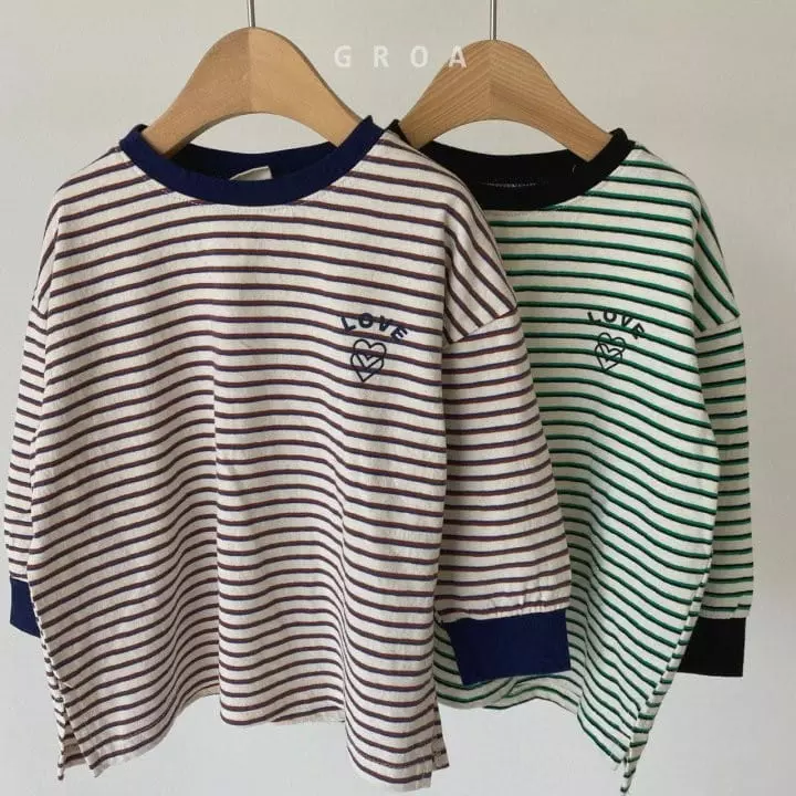 Groa - Korean Children Fashion - #discoveringself - Luv Stripes Tee