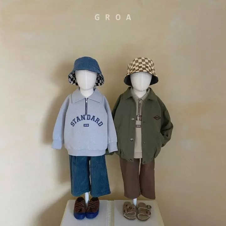 Groa - Korean Children Fashion - #fashionkids - Standard Half Zip-up Sweatshirt - 7