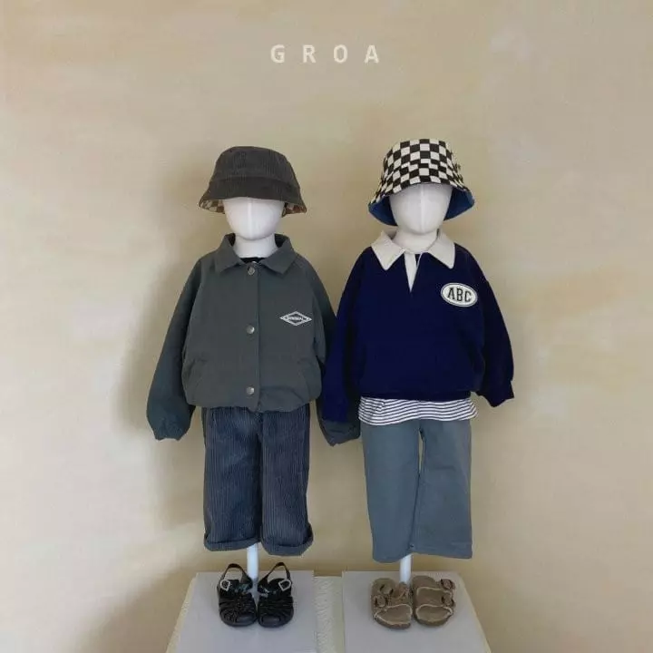 Groa - Korean Children Fashion - #fashionkids - ABC Collar Sweatshirt - 12