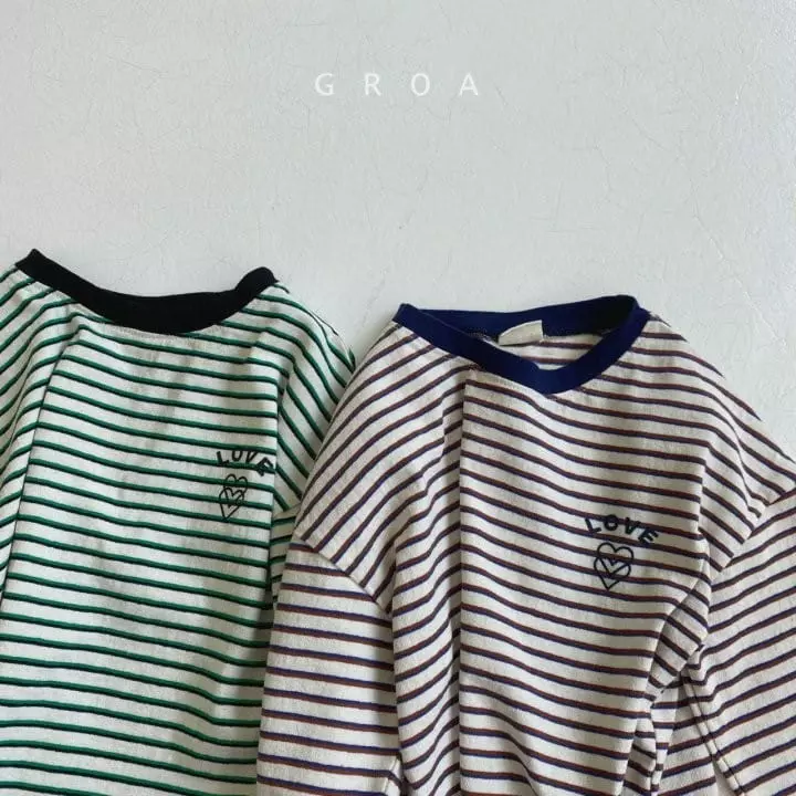 Groa - Korean Children Fashion - #kidsshorts - Luv Stripes Tee - 3
