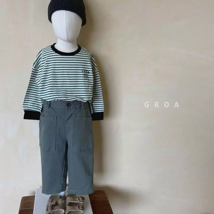 Groa - Korean Children Fashion - #kidzfashiontrend - Luv Stripes Tee - 5