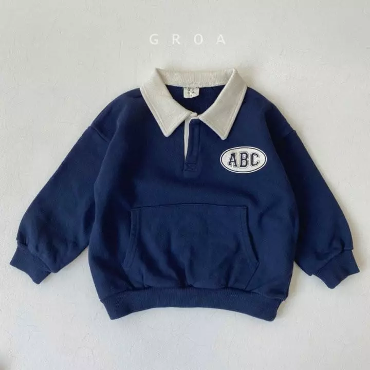 Groa - Korean Children Fashion - #kidzfashiontrend - ABC Collar Sweatshirt