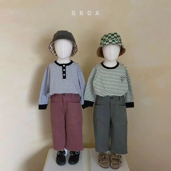 Groa - Korean Children Fashion - #littlefashionista - Stripes Danjak Tee - 10