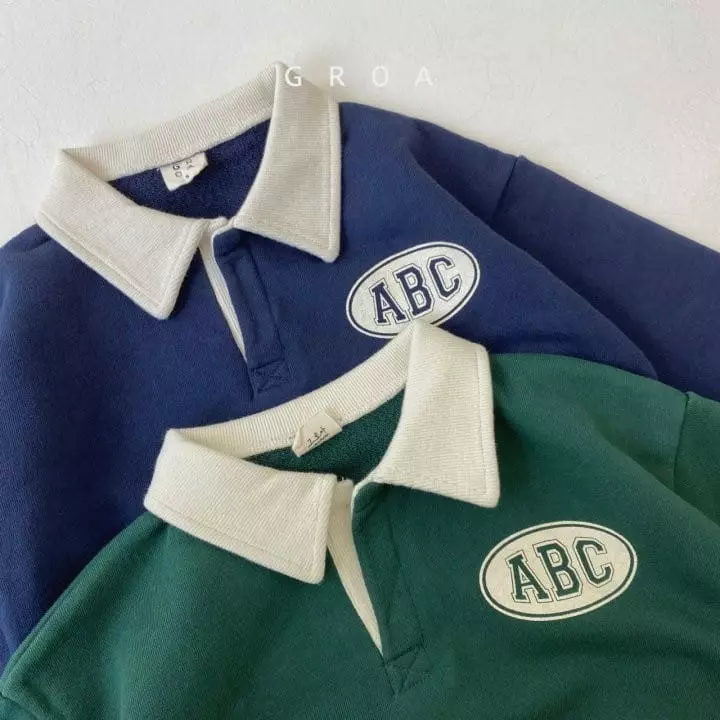 Groa - Korean Children Fashion - #littlefashionista - ABC Collar Sweatshirt - 3