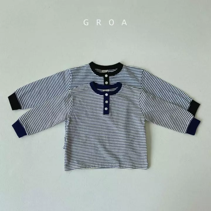Groa - Korean Children Fashion - #magicofchildhood - Stripes Danjak Tee - 11