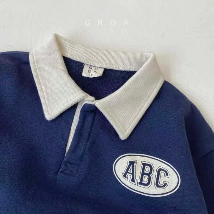 Groa - Korean Children Fashion - #littlefashionista - ABC Collar Sweatshirt - 4