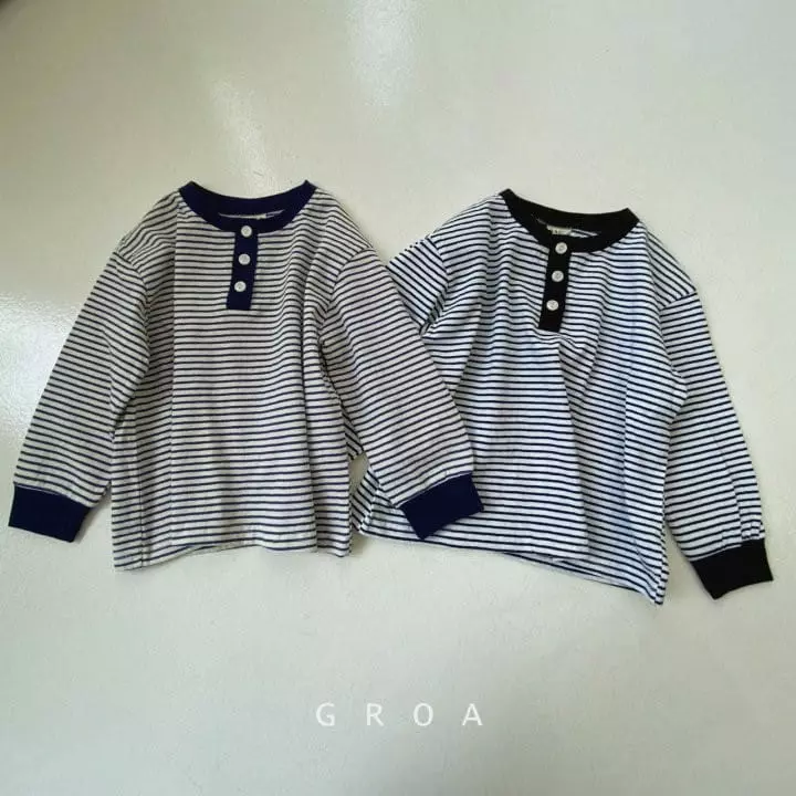 Groa - Korean Children Fashion - #minifashionista - Stripes Danjak Tee - 12