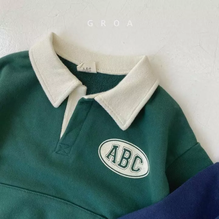 Groa - Korean Children Fashion - #minifashionista - ABC Collar Sweatshirt - 5