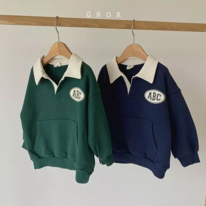 Groa - Korean Children Fashion - #prettylittlegirls - ABC Collar Sweatshirt - 6