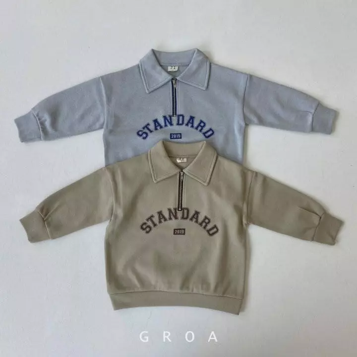 Groa - Korean Children Fashion - #stylishchildhood - Standard Half Zip-up Sweatshirt - 2