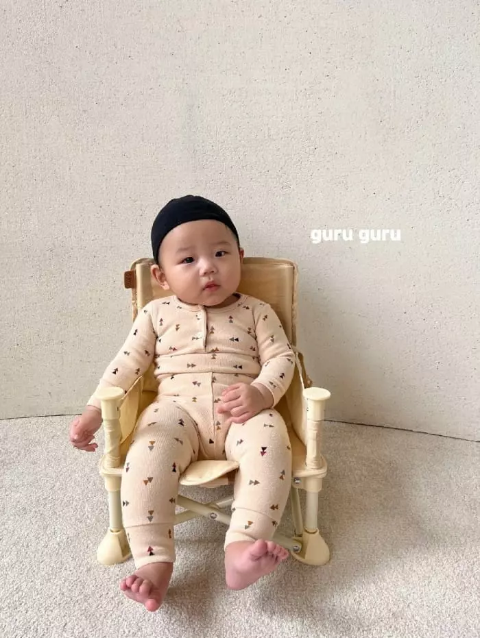 Guru Guru - Korean Baby Fashion - #babyboutiqueclothing - Tree Top Bottom SET - 12