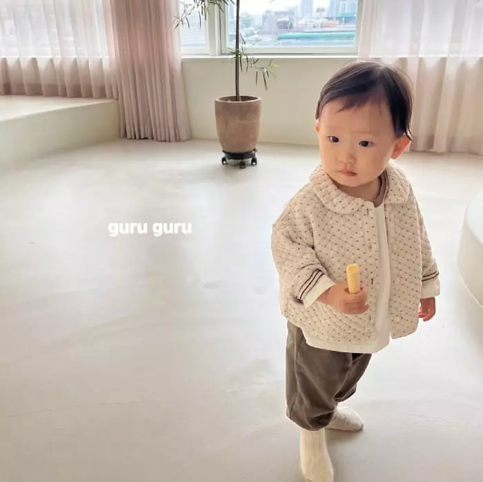 Guru Guru - Korean Baby Fashion - #babyfever - SNow Floer Quilting Jumper - 3