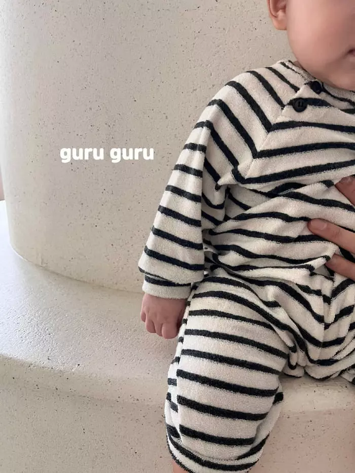 Guru Guru - Korean Baby Fashion - #babylifestyle - Stripes Bodysuit - 6