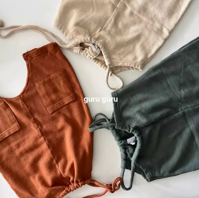 Guru Guru - Korean Baby Fashion - #babyoninstagram - Terry Dungarees - 2