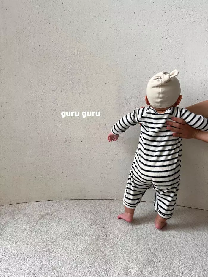 Guru Guru - Korean Baby Fashion - #babyootd - Stripes Bodysuit - 8