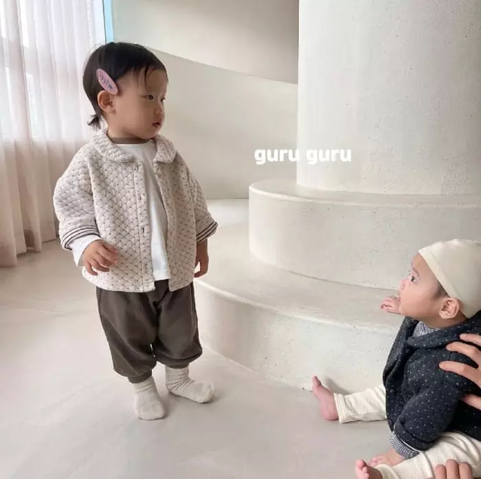 Guru Guru - Korean Baby Fashion - #babyootd - SNow Floer Quilting Jumper - 7
