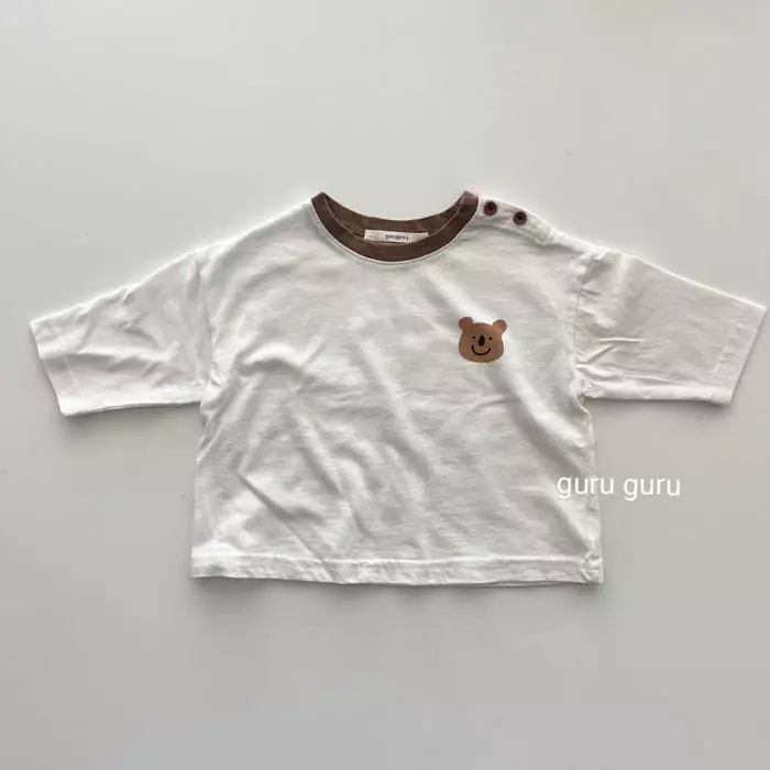 Guru Guru - Korean Baby Fashion - #babyoutfit - Bear Tee - 3