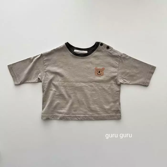 Guru Guru - Korean Baby Fashion - #babyoutfit - Bear Tee - 4