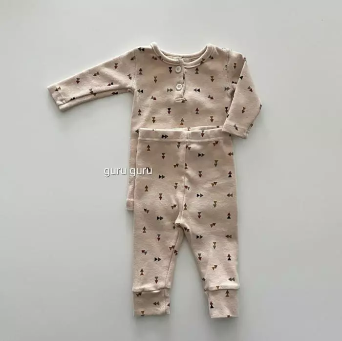 Guru Guru - Korean Baby Fashion - #babyoutfit - Tree Top Bottom SET - 6