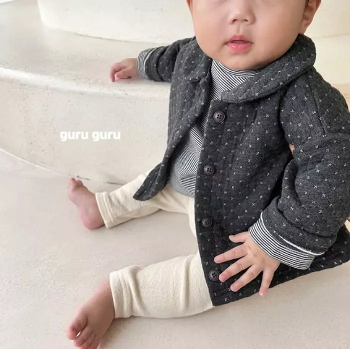 Guru Guru - Korean Baby Fashion - #onlinebabyshop - SNow Floer Quilting Jumper - 12