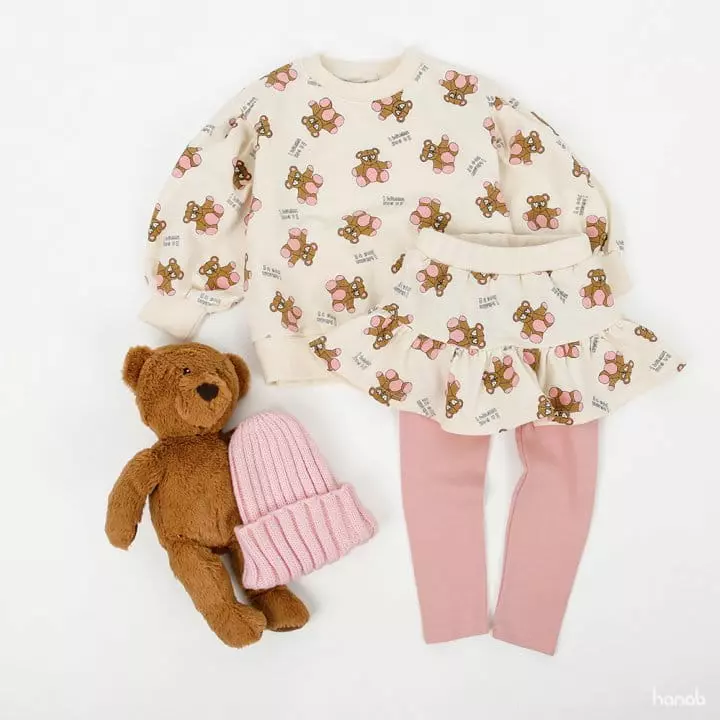 Hanab - Korean Children Fashion - #Kfashion4kids - Bears Top Bottom Set