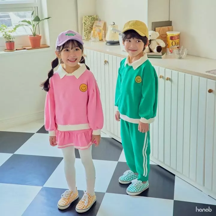 Hanab - Korean Children Fashion - #discoveringself - Wink Collar Top Bottom Set - 3