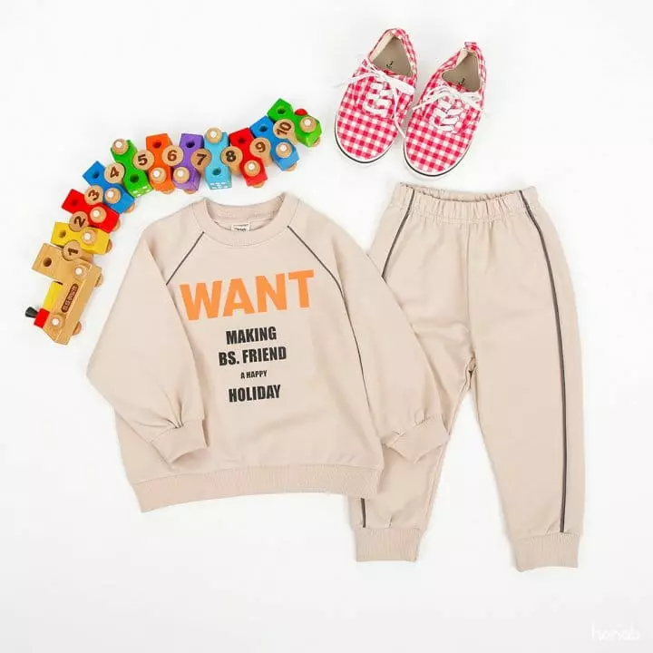 Hanab - Korean Children Fashion - #discoveringself - Want Pping Stripes Top Bottom Set - 2