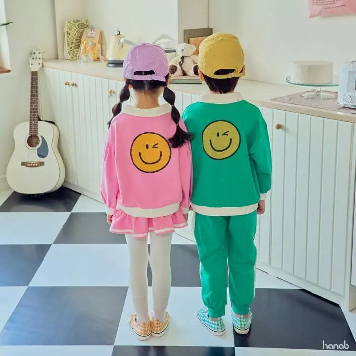Hanab - Korean Children Fashion - #discoveringself - Wink Collar Top Bottom Set - 4