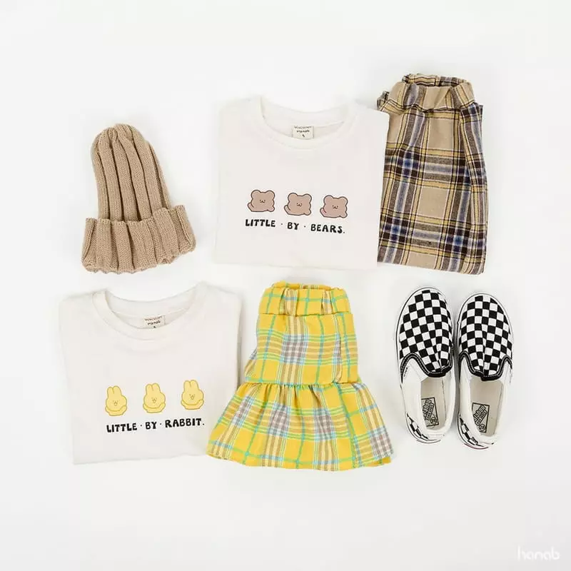 Hanab - Korean Children Fashion - #kidzfashiontrend - Check Lover Top Bottom Set